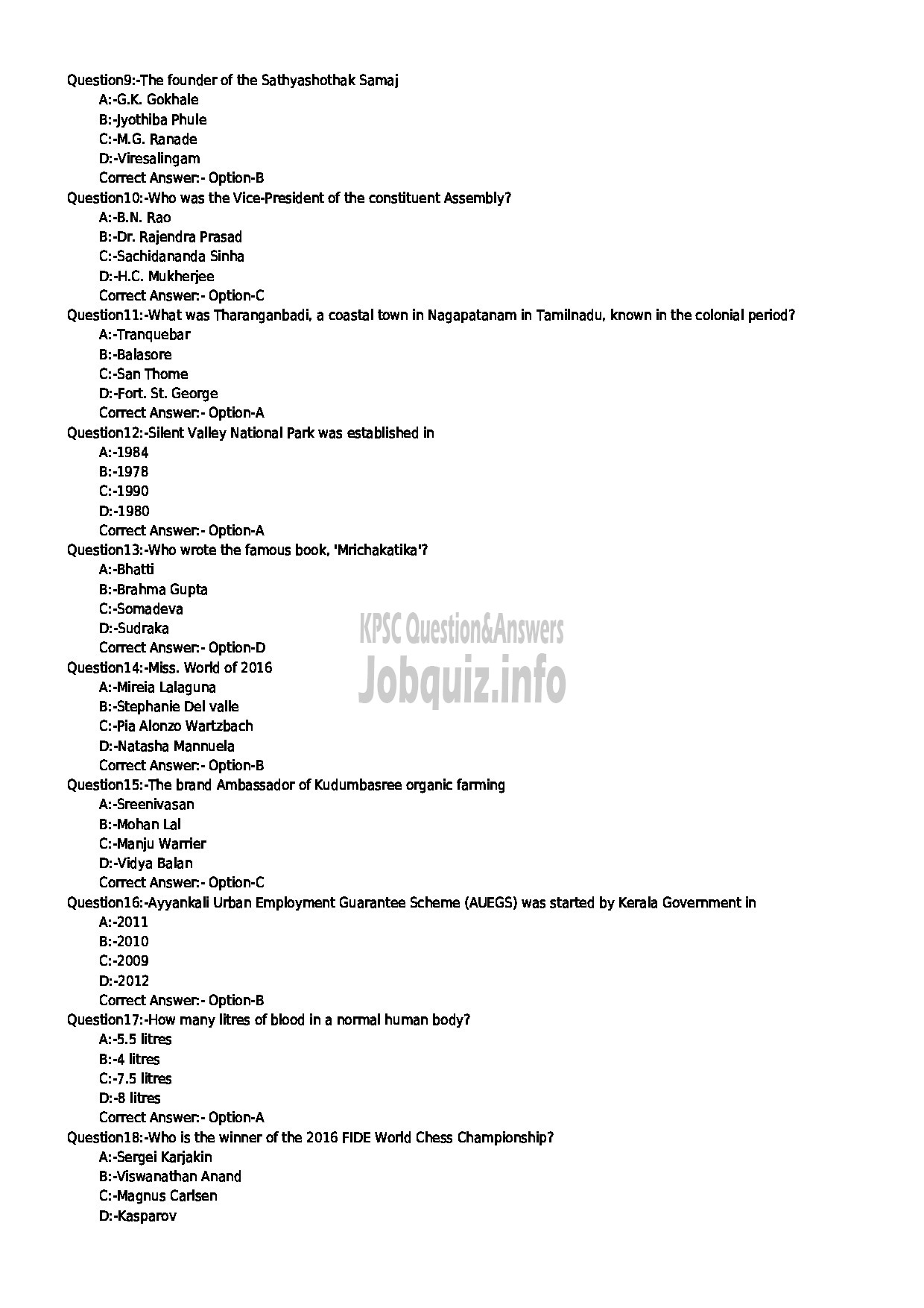 Kerala PSC Question Paper - CLERK TYPIST VARIOUS-2