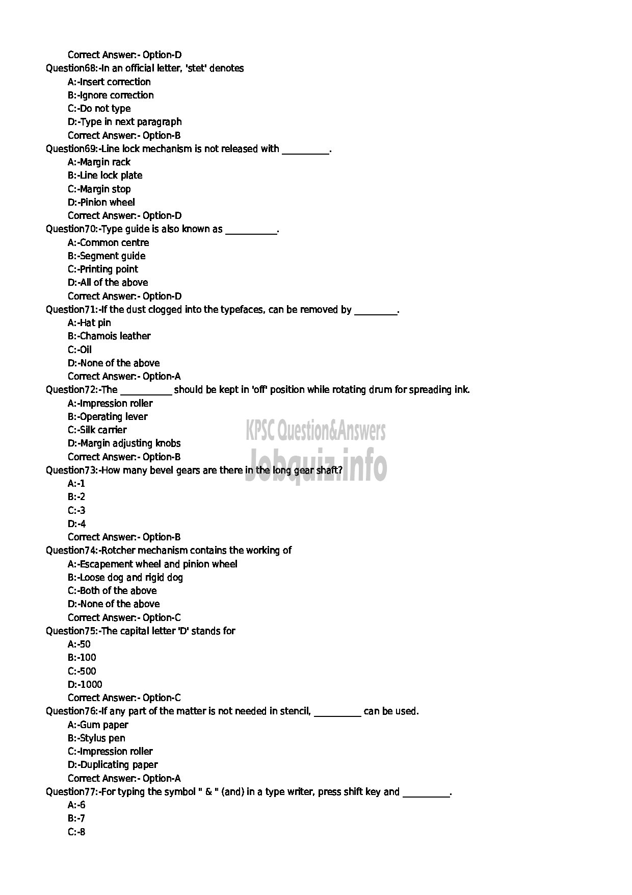 Kerala PSC Question Paper - CLERK TYPIST VARIOUS-8