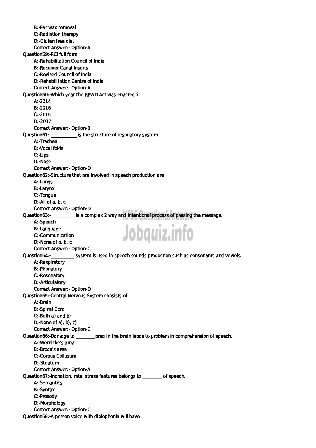 Kerala PSC Question Paper - CLINICAL AUDIOMETRICIAN CAT NO 256 2013 MEDICAL EDUCATION-7