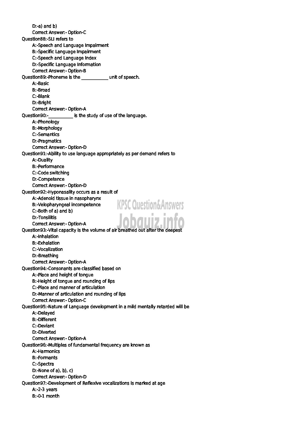 Kerala PSC Question Paper - CLINICAL AUDIOMETRICIAN CAT NO 256 2013 MEDICAL EDUCATION-10