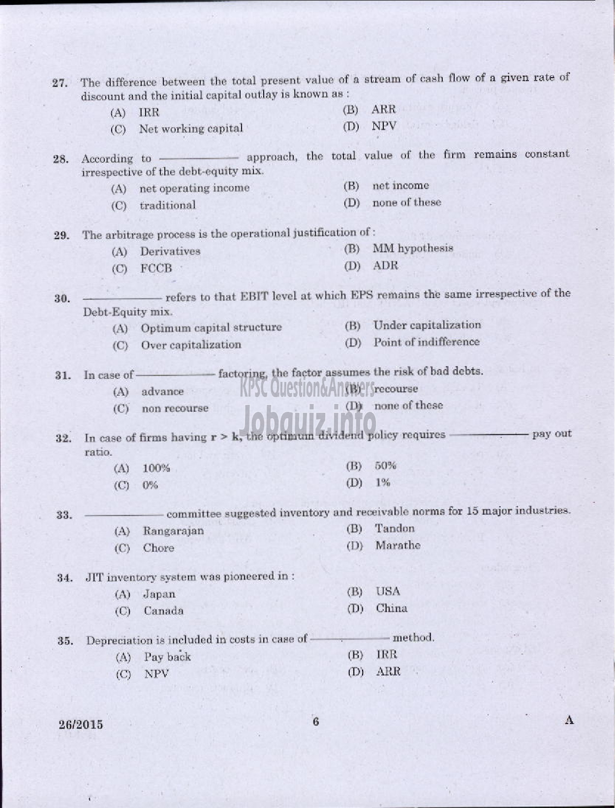Kerala PSC Question Paper - COMMERCIAL TAX OFFICER SR FOR ST ONLY AND DIRECT COMMERCIAL TAXES DEPT-4