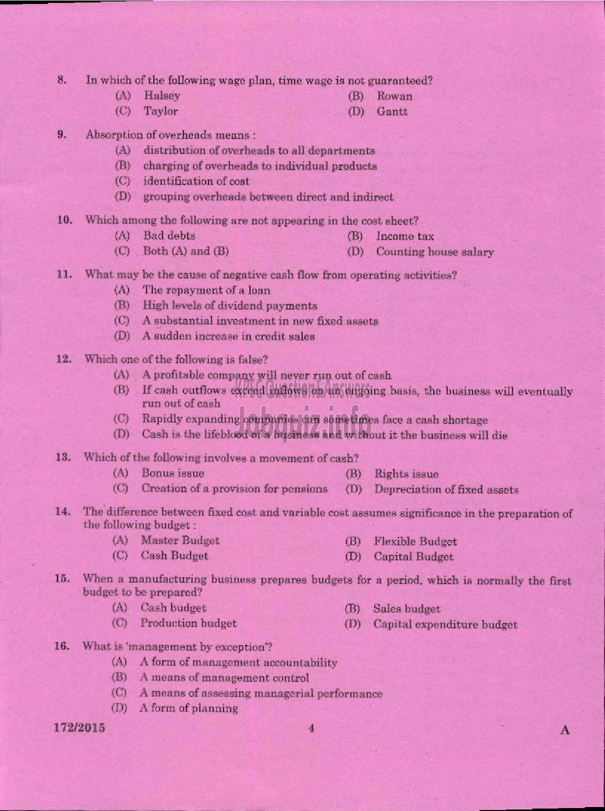 Kerala PSC Question Paper - COMMERCIAL TAX OFFICER SR SC/ST COMMERCIAL TAXES-2