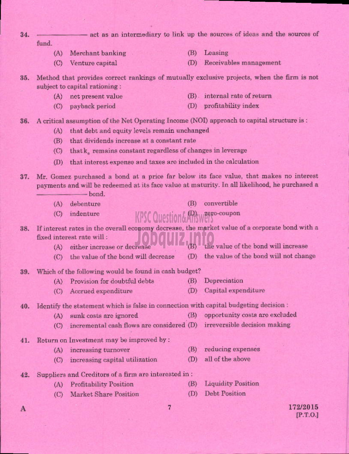 Kerala PSC Question Paper - COMMERCIAL TAX OFFICER SR SC/ST COMMERCIAL TAXES-5