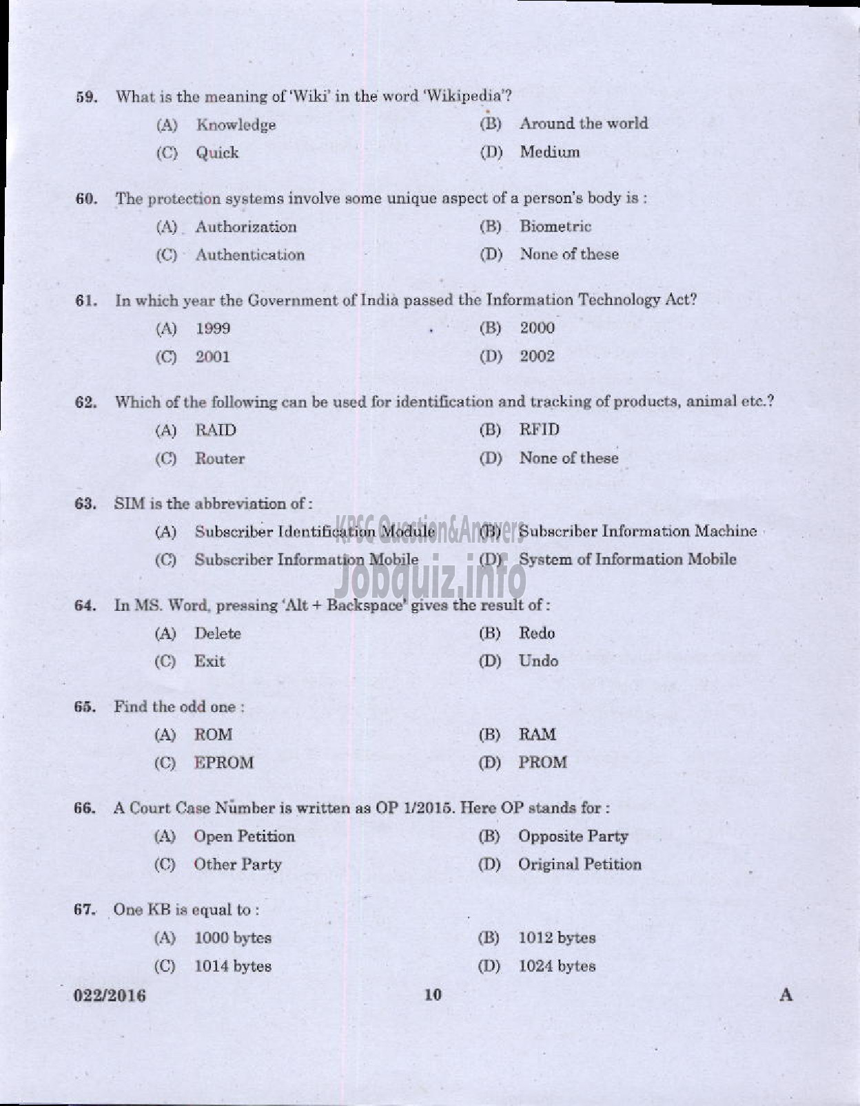 Kerala PSC Question Paper - COMPUTER ASSISTANT GRADE II GOVERNMENT SECRETARIAT KPSC LFAD ADVOCATE GENERALS OFFICE/ FINANCE-8