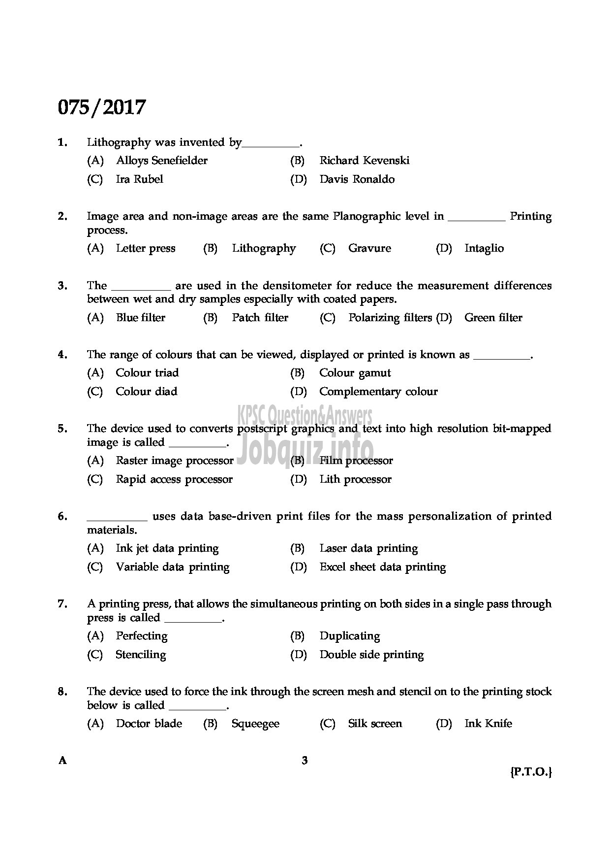 Kerala PSC Question Paper - COMPUTER GR II AND COPY HOLDER PRINTING AND LEGISLATIVE SECRETARIAT QUESTION PAPER-2
