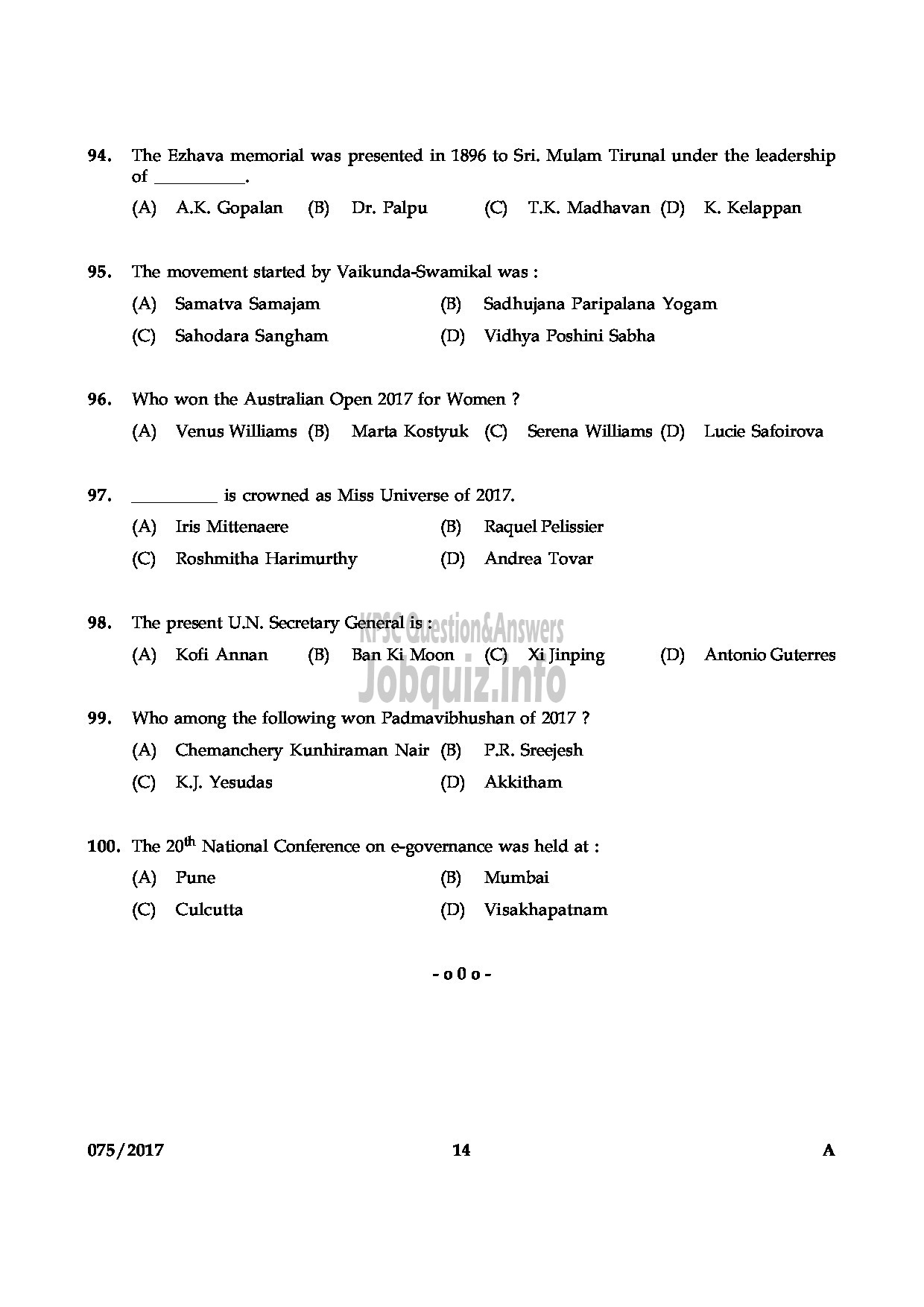 Kerala PSC Question Paper - COMPUTER GR II AND COPY HOLDER PRINTING AND LEGISLATIVE SECRETARIAT QUESTION PAPER-13