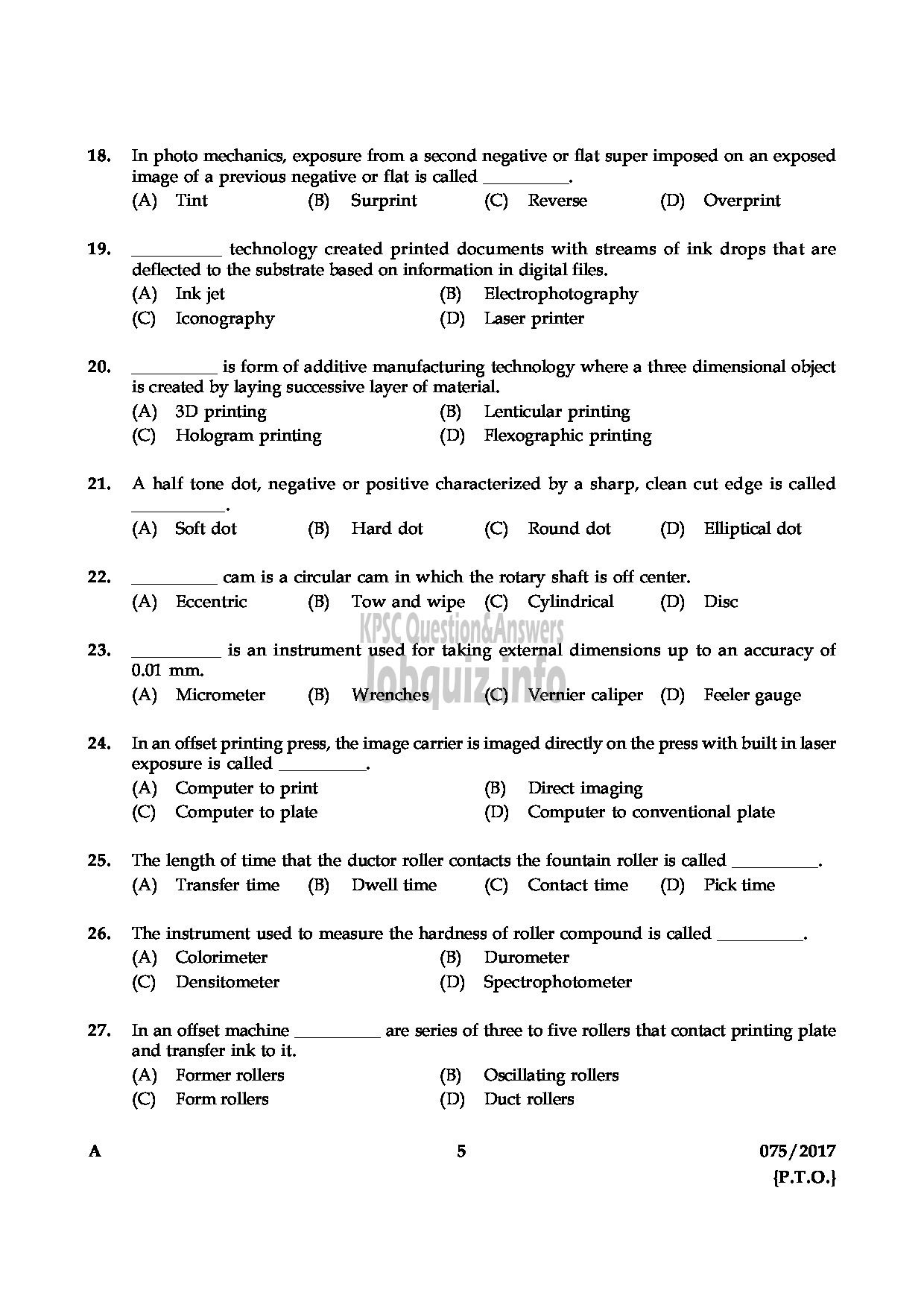 Kerala PSC Question Paper - COMPUTER GR II AND COPY HOLDER PRINTING AND LEGISLATIVE SECRETARIAT QUESTION PAPER-4