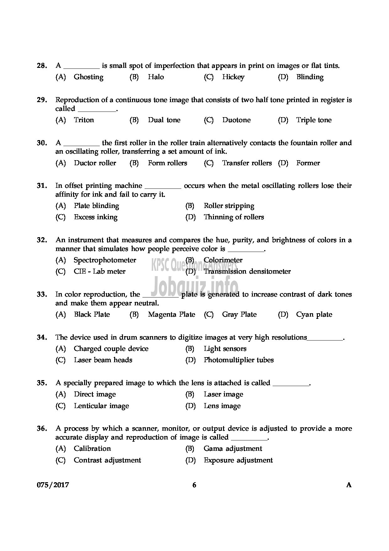Kerala PSC Question Paper - COMPUTER GR II AND COPY HOLDER PRINTING AND LEGISLATIVE SECRETARIAT QUESTION PAPER-5