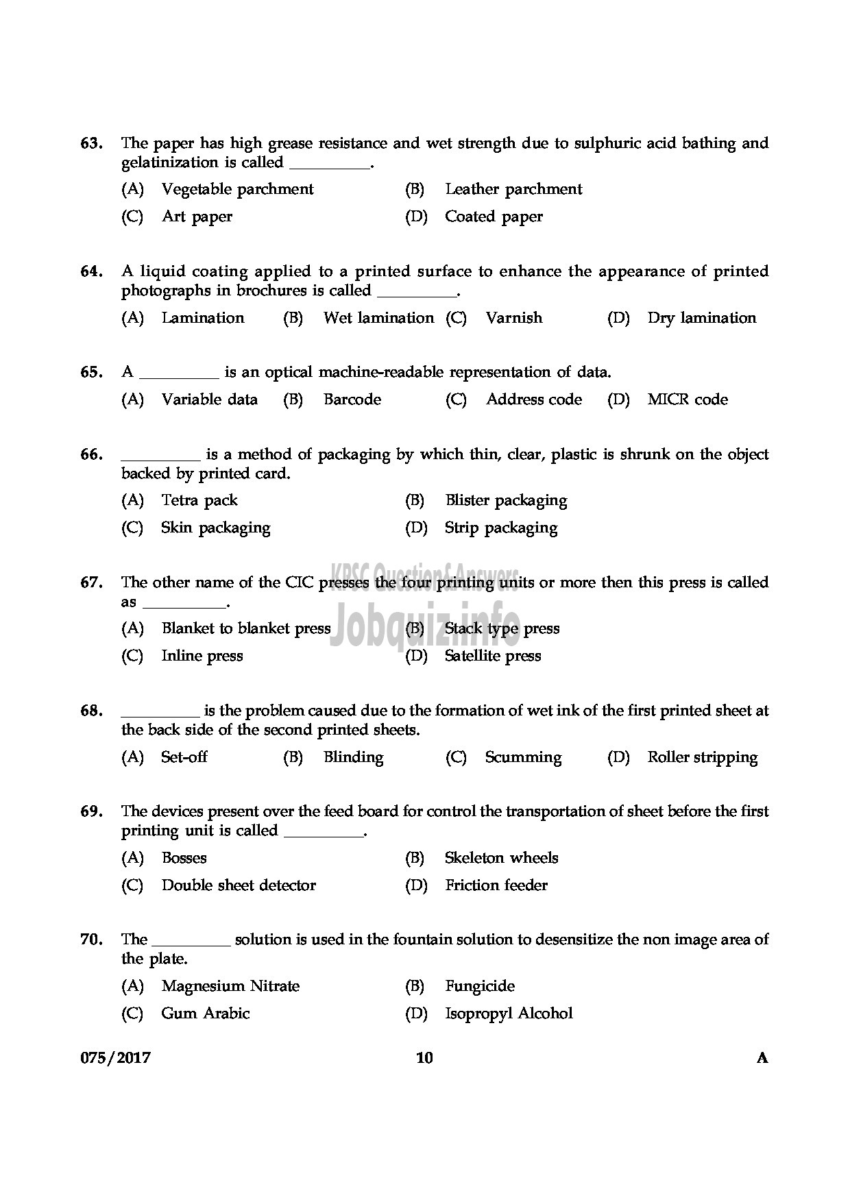 Kerala PSC Question Paper - COMPUTER GR II AND COPY HOLDER PRINTING AND LEGISLATIVE SECRETARIAT QUESTION PAPER-9