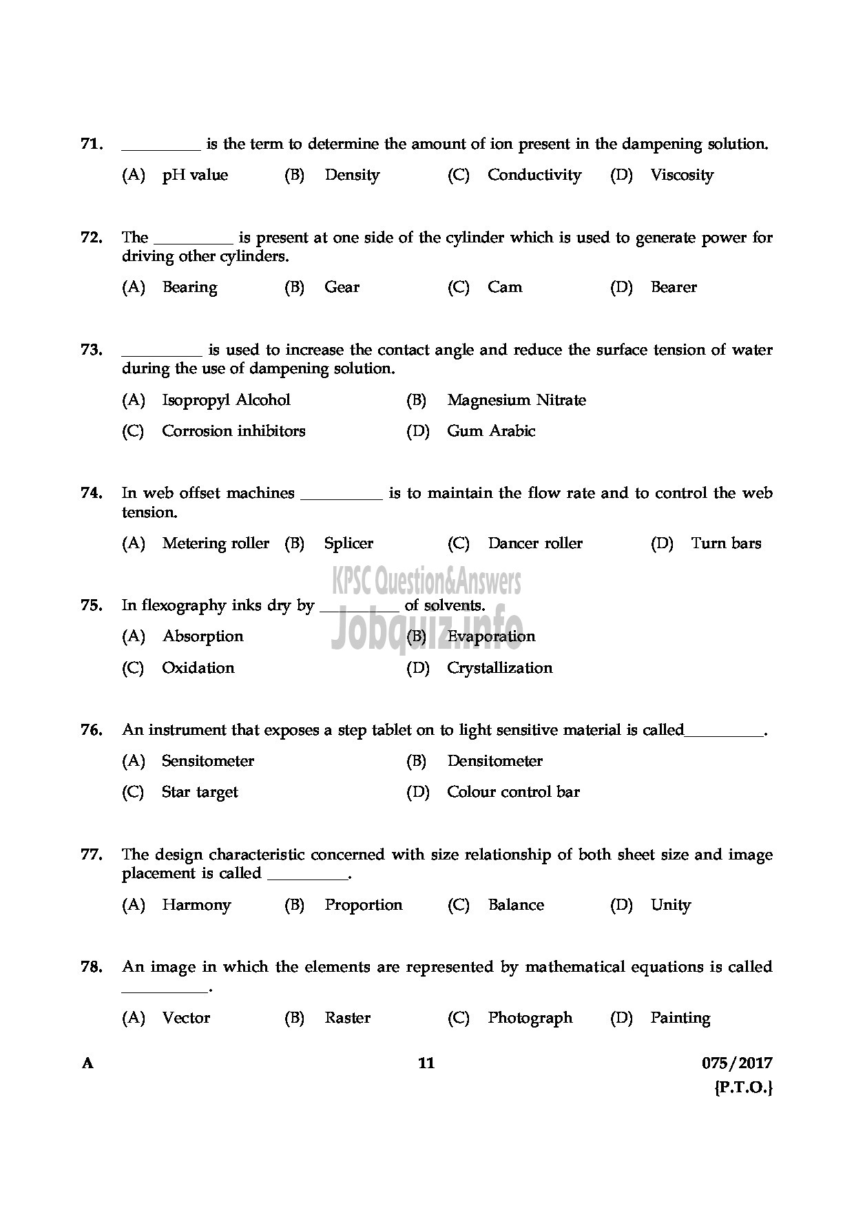 Kerala PSC Question Paper - COMPUTER GR II AND COPY HOLDER PRINTING AND LEGISLATIVE SECRETARIAT QUESTION PAPER-10