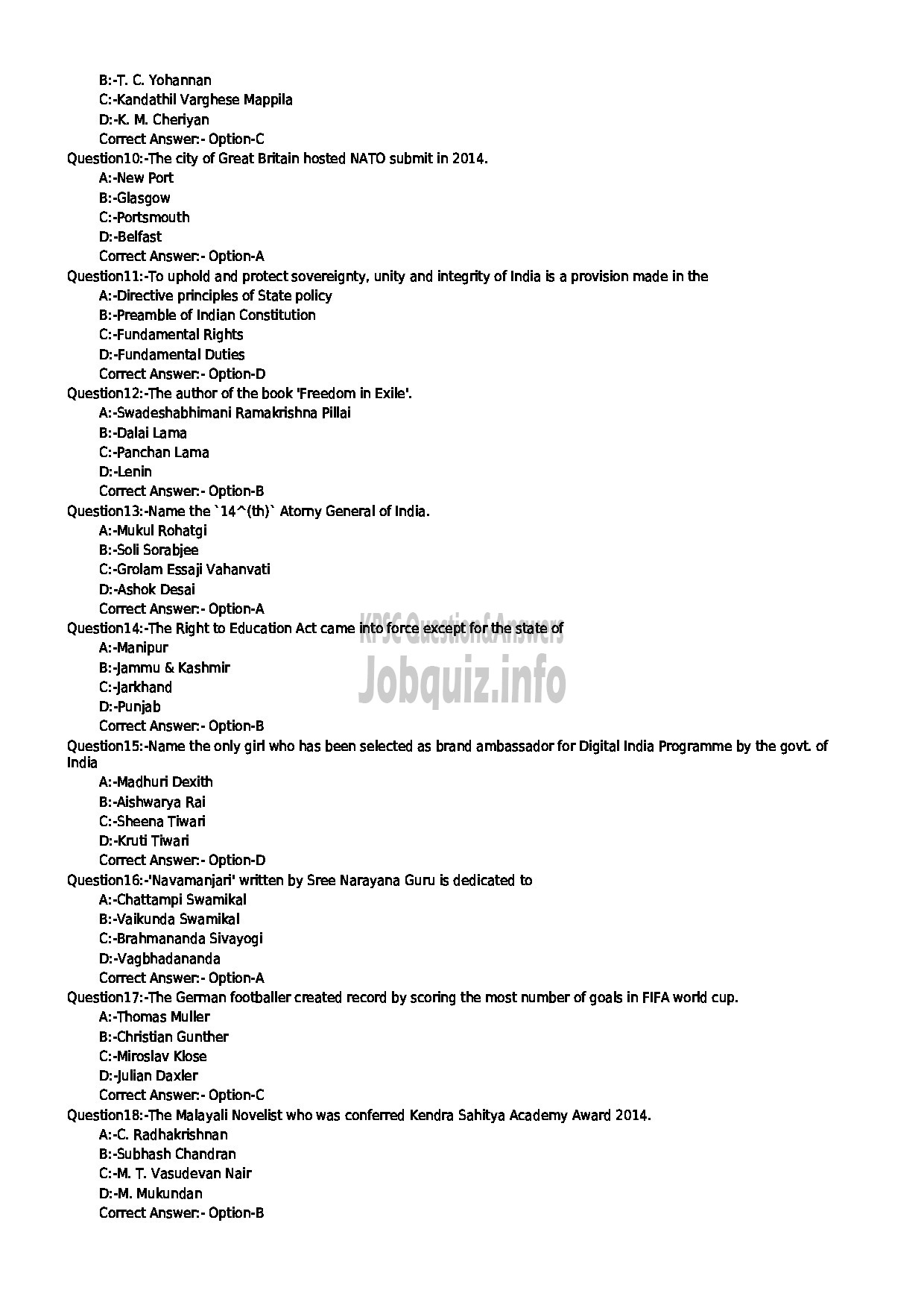 Kerala PSC Question Paper - COMPUTER GR II PRINTING-2