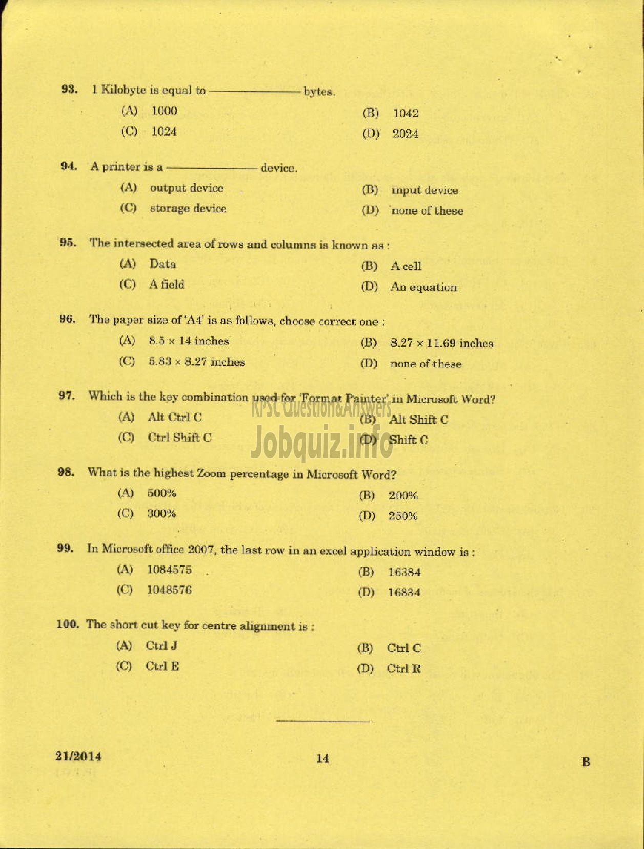 Kerala PSC Question Paper - CONFIDENTIAL ASSISTANT GRADE 11 STENOGRAPHER GRADE II HANDICRAFT DEV. COR. STENOGRAPHER GR II STENOTYPIST GR II KERALA MILK MARKETING FED-12