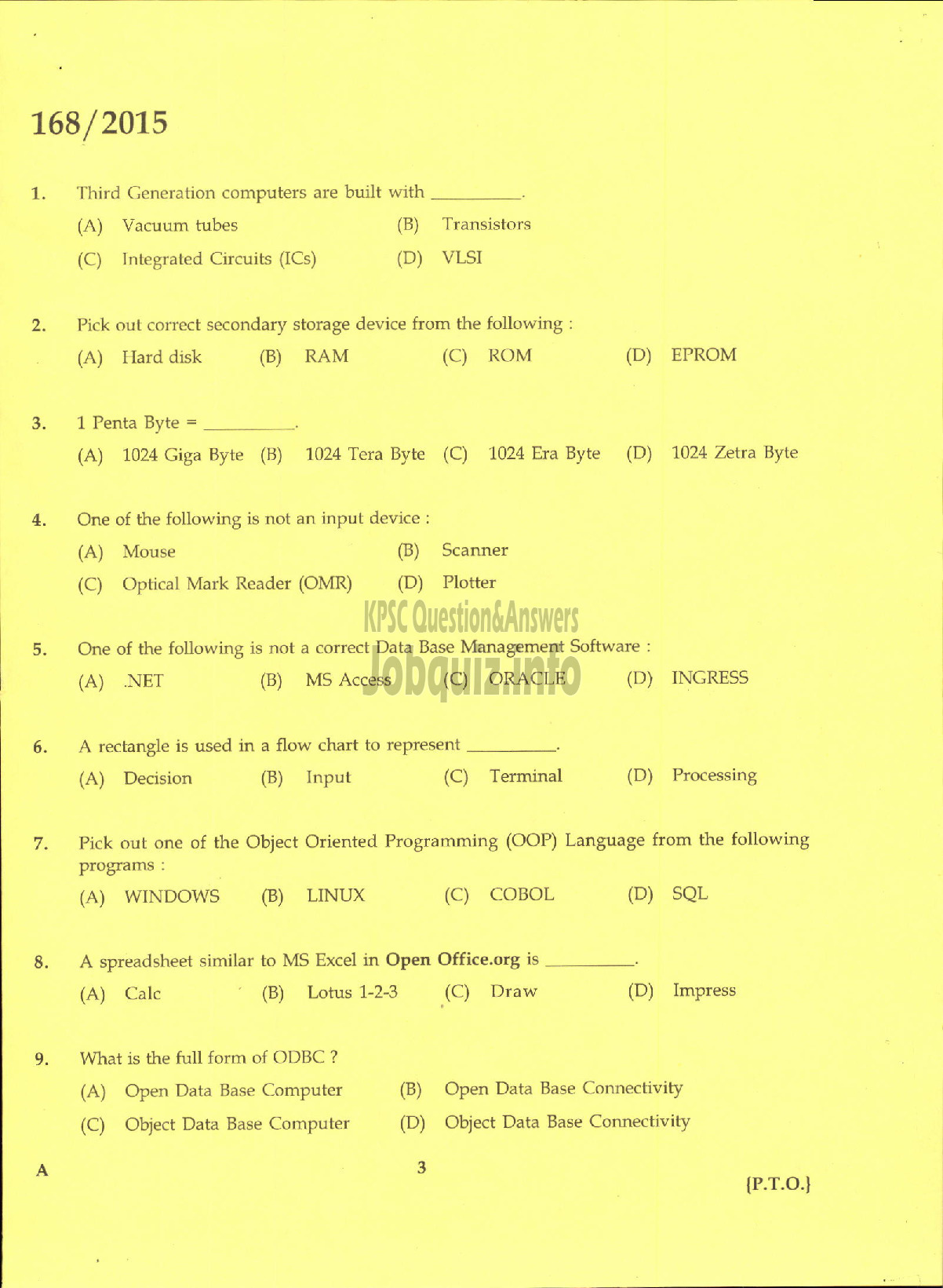 Kerala PSC Question Paper - CONFIDENTIAL ASSISTANT GR II KERALA WATER AUTHORITY-1