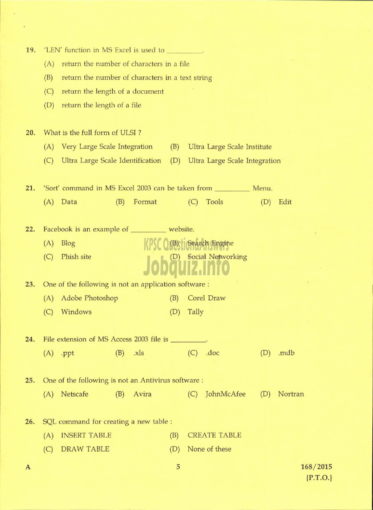 Kerala PSC Question Paper - CONFIDENTIAL ASSISTANT GR II KERALA WATER AUTHORITY-3