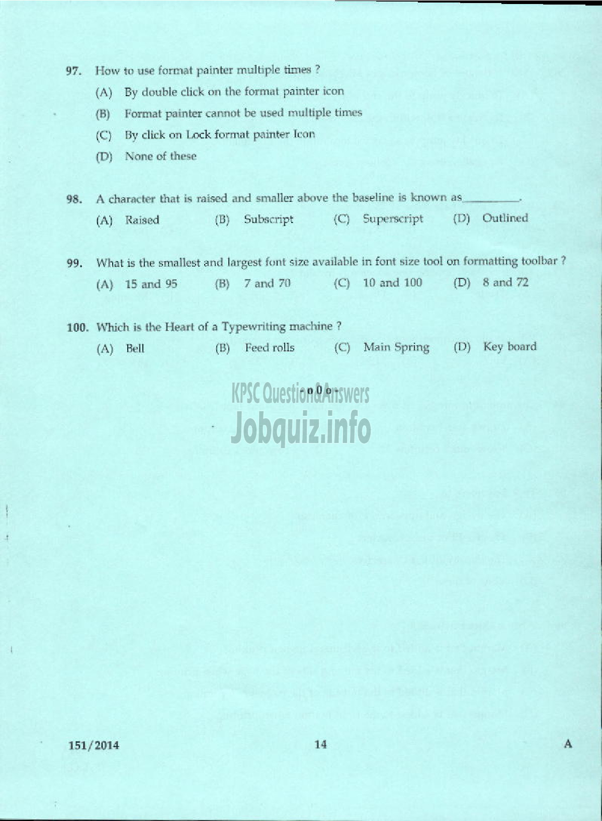 Kerala PSC Question Paper - CONFIDENTIAL ASSISTANT GR II NCA VARIOUS WYD / STENOGRAPHER GR II KLDC LTD-12