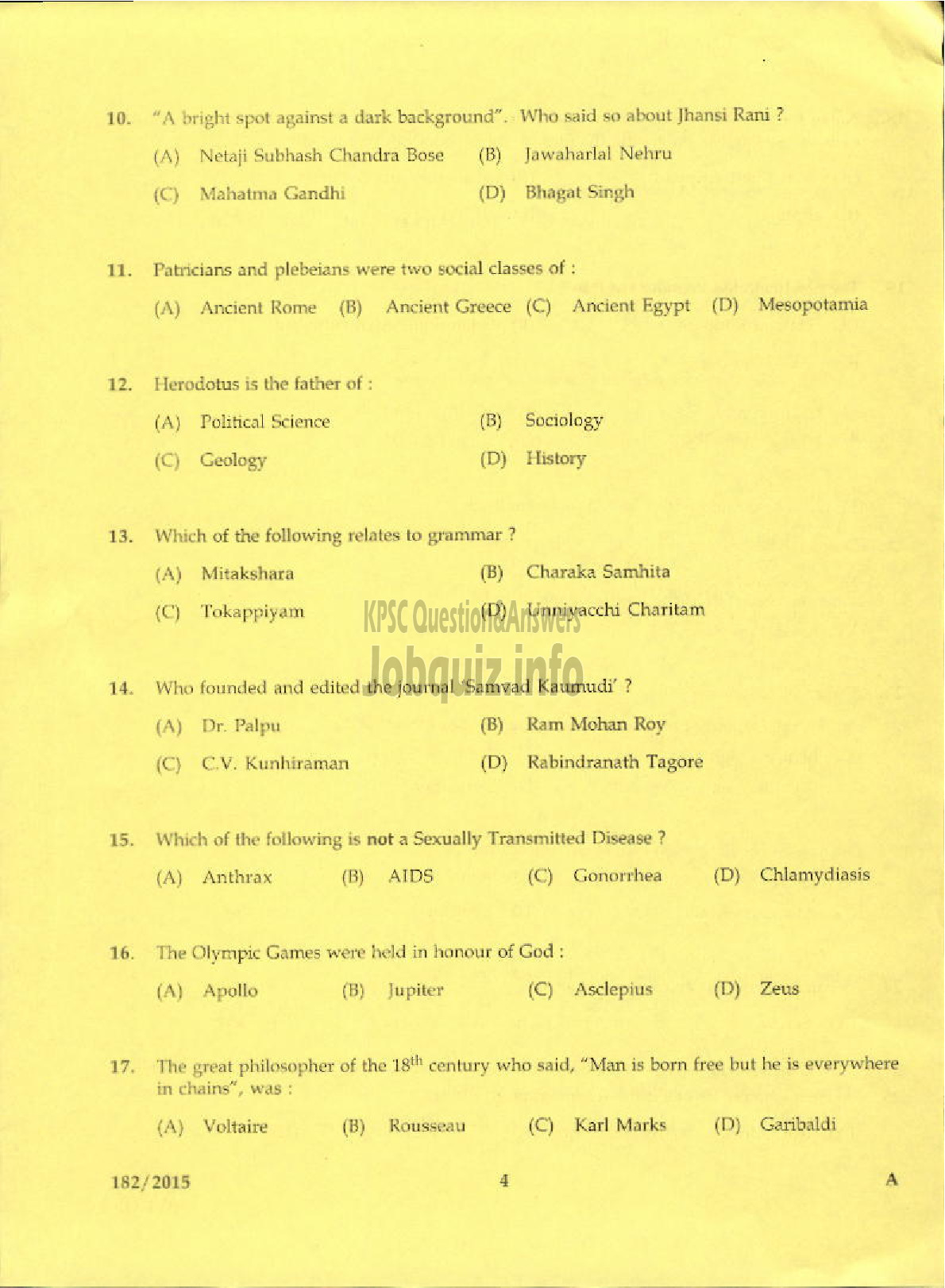 Kerala PSC Question Paper - CONFIDENTIAL ASSISTANT GR II SR FOR SC/ST VARIOUS-2