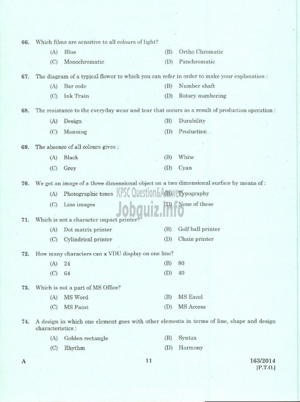 Kerala PSC Question Paper - COPY HOLDER PRINTING GOVT PRESS KTM-9