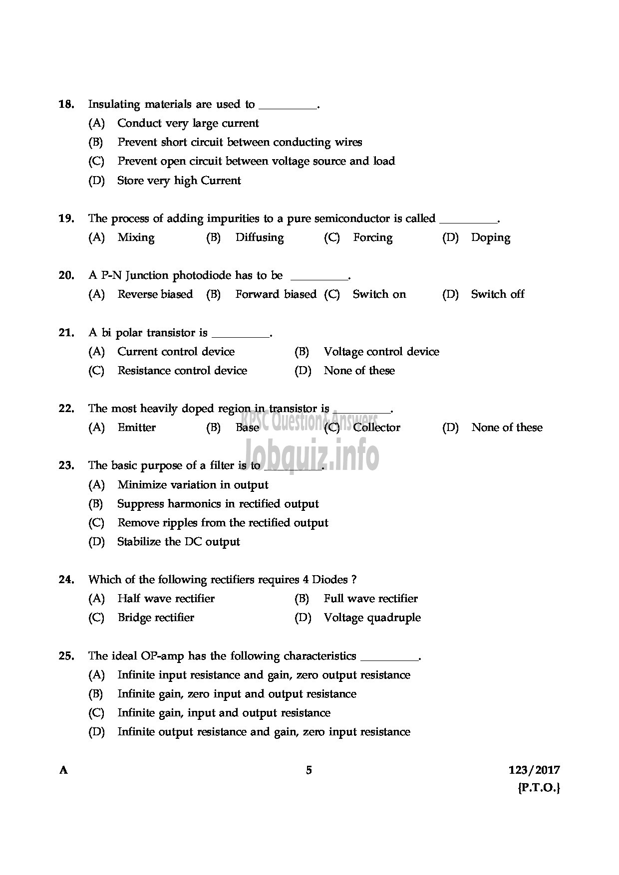 Kerala PSC Question Paper - CSR TECHNICIAN GRII MEDICAL EDUCATION-5