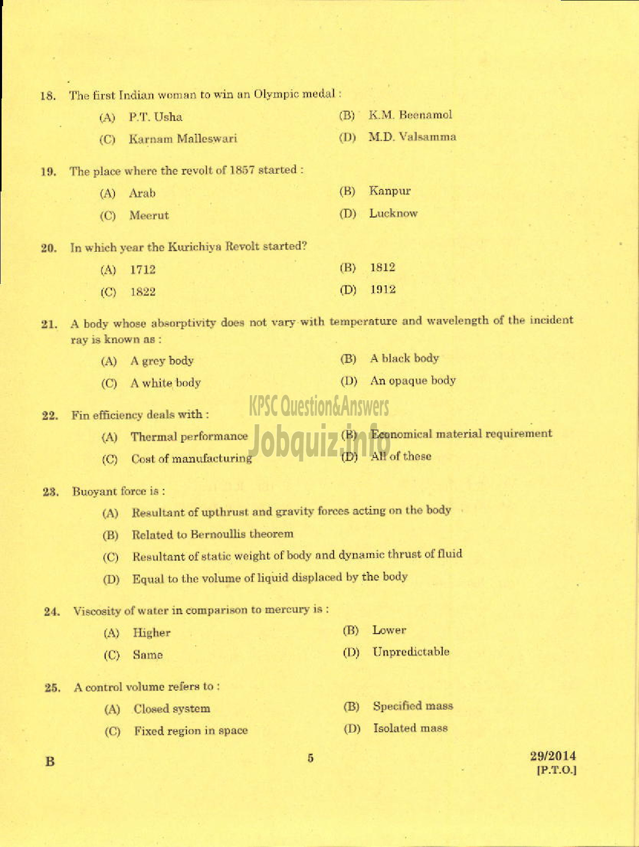 Kerala PSC Question Paper - CURATOR CUM DRAFTSMAN FOREST AND INDUSTRIES TRAVANCORE LTD-3