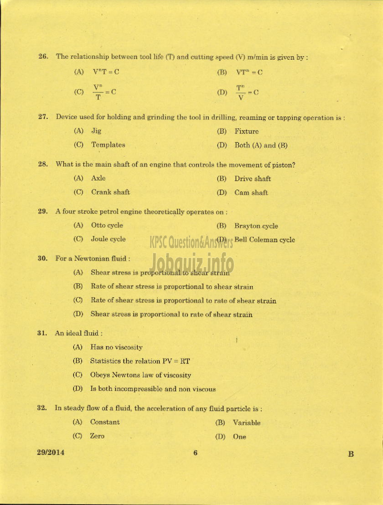 Kerala PSC Question Paper - CURATOR CUM DRAFTSMAN FOREST AND INDUSTRIES TRAVANCORE LTD-4