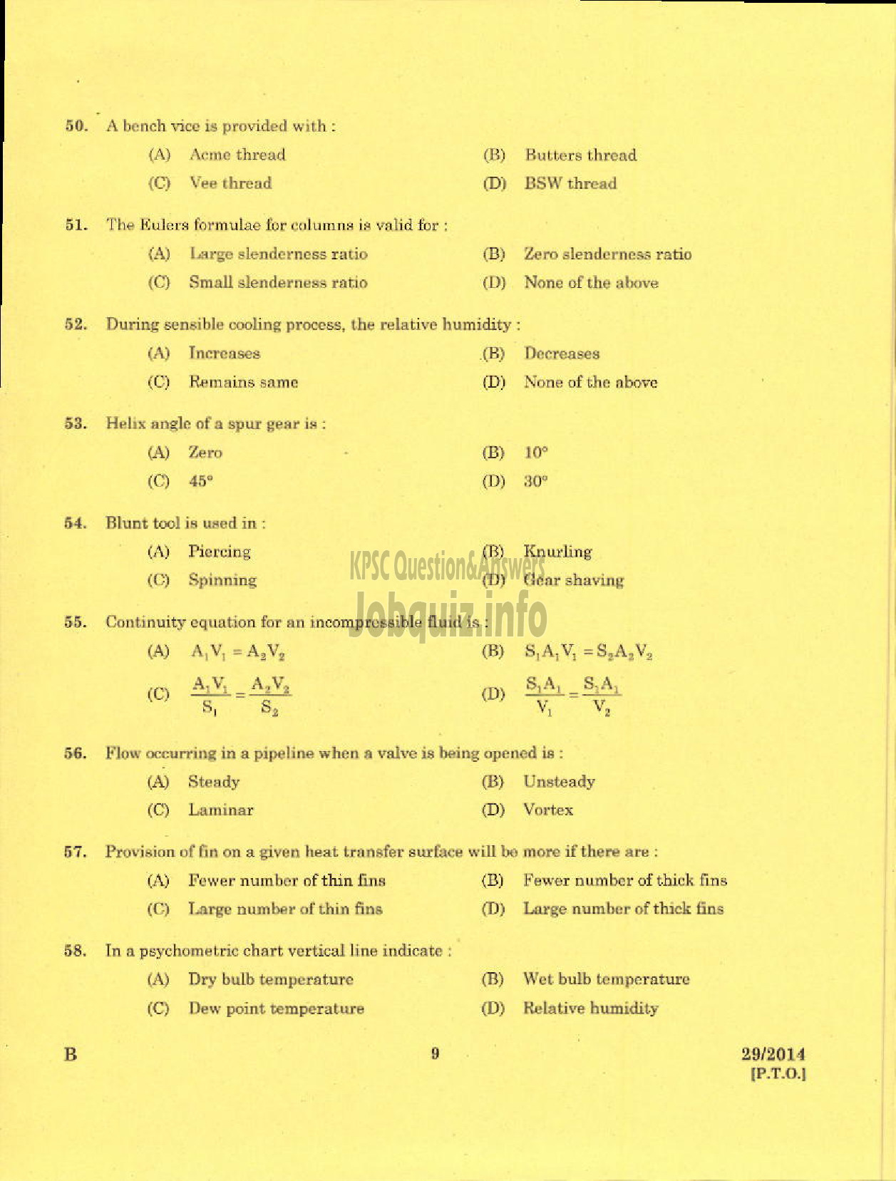 Kerala PSC Question Paper - CURATOR CUM DRAFTSMAN FOREST AND INDUSTRIES TRAVANCORE LTD-7