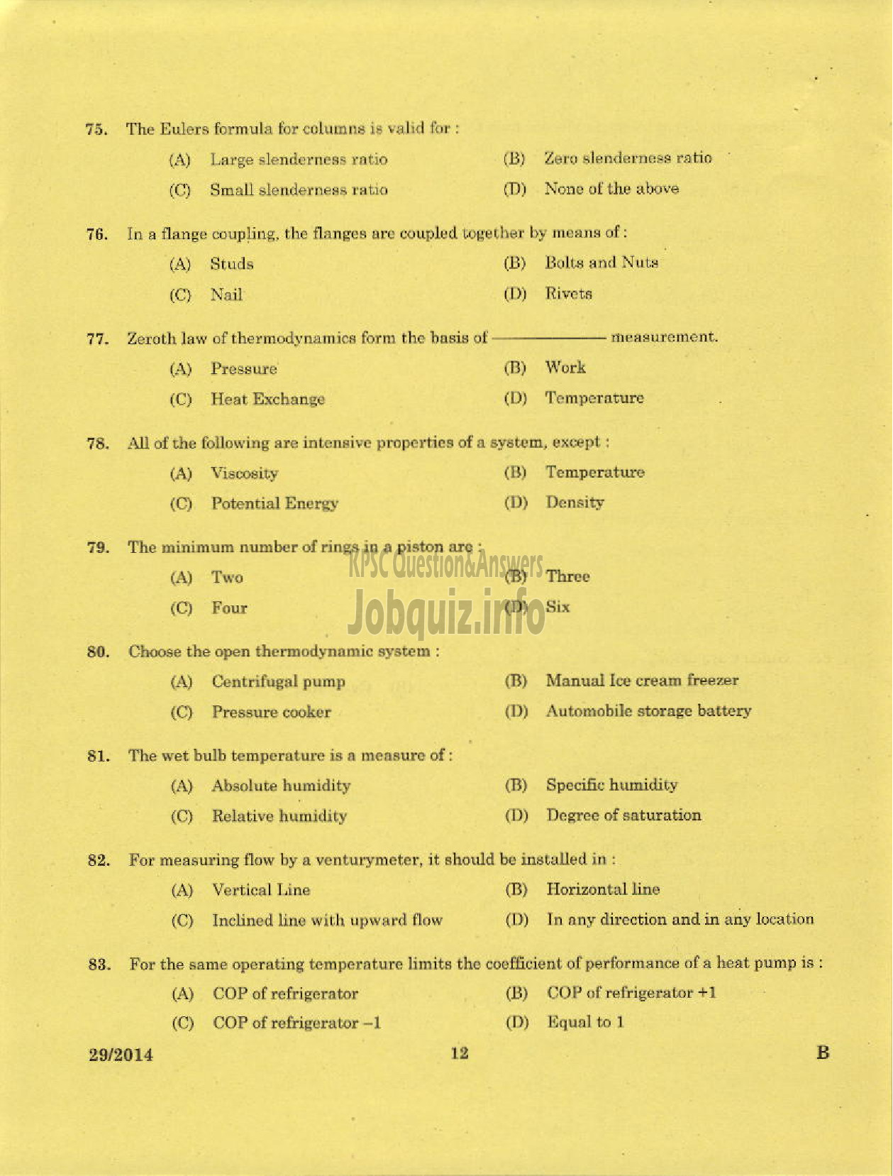 Kerala PSC Question Paper - CURATOR CUM DRAFTSMAN FOREST AND INDUSTRIES TRAVANCORE LTD-10