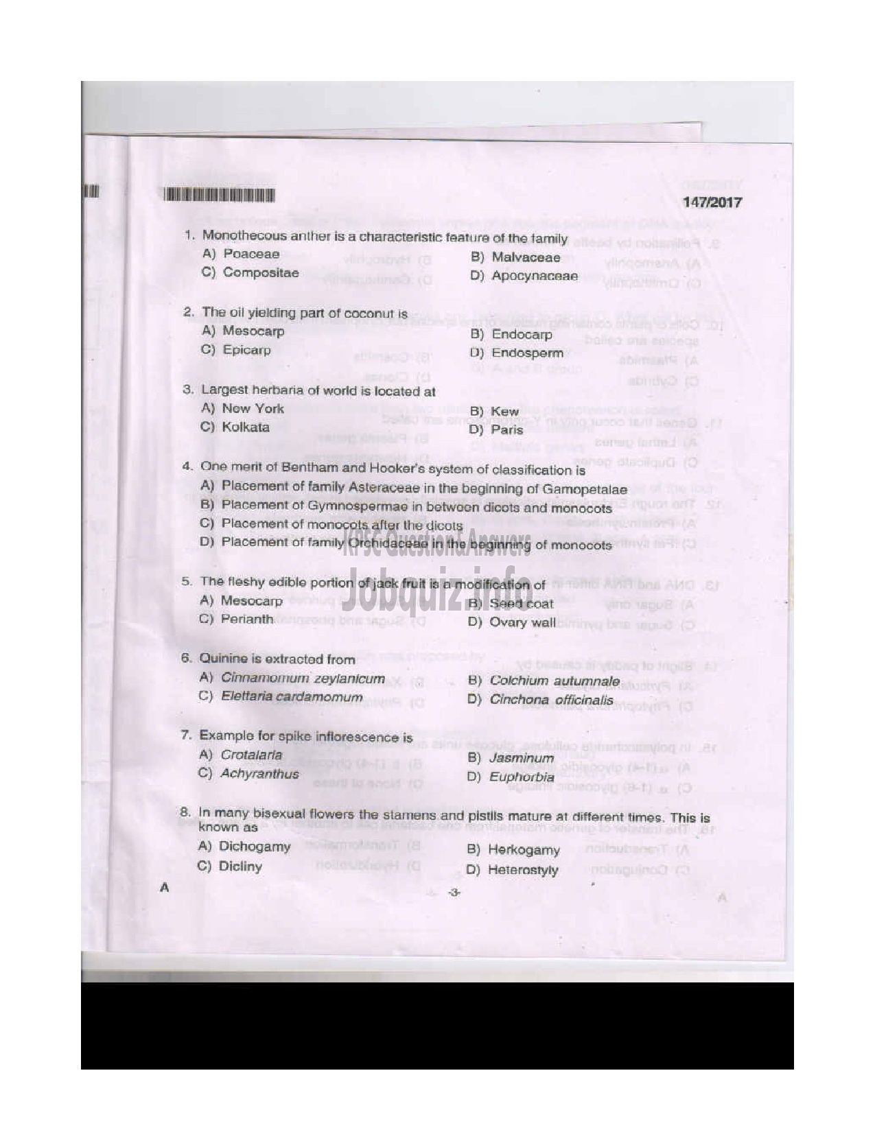 Kerala PSC Question Paper - CURATOR GR.II MUSEUMS AND ZOO-2