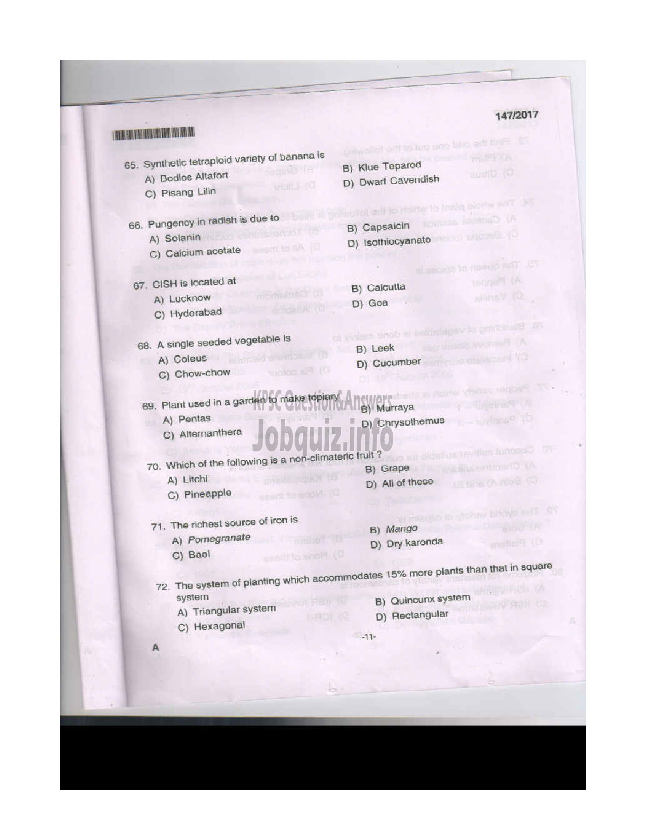 Kerala PSC Question Paper - CURATOR GR.II MUSEUMS AND ZOO-10