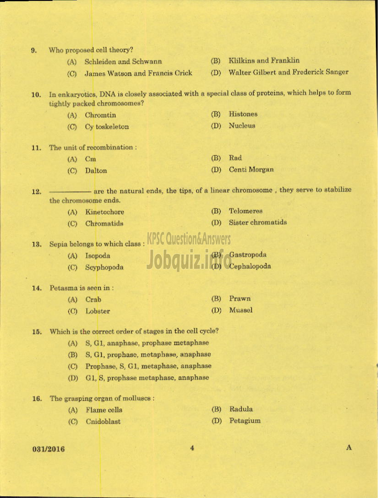 Kerala PSC Question Paper - CURATOR GR II ZOO MUSEUMS AND ZOOS-2