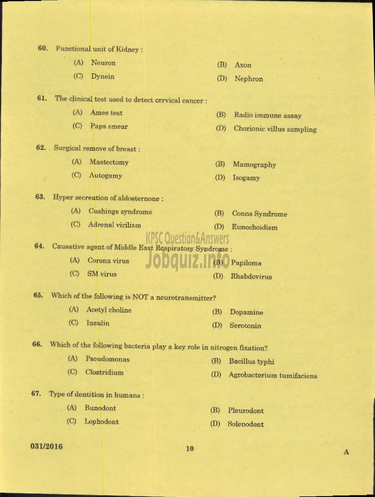 Kerala PSC Question Paper - CURATOR GR II ZOO MUSEUMS AND ZOOS-8