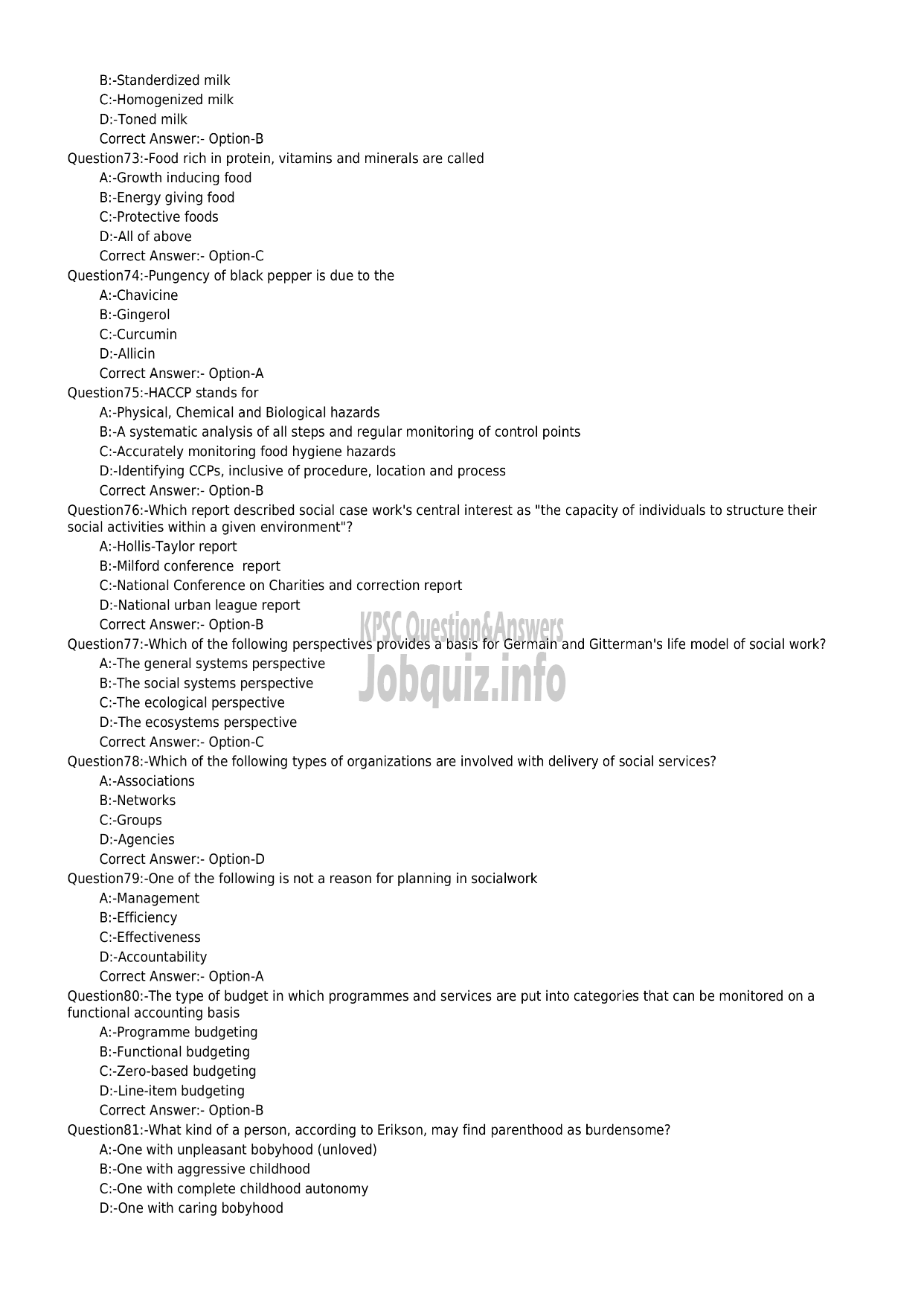 Kerala PSC Question Paper - Child Development Project Officer (SR for SC and ST)-9