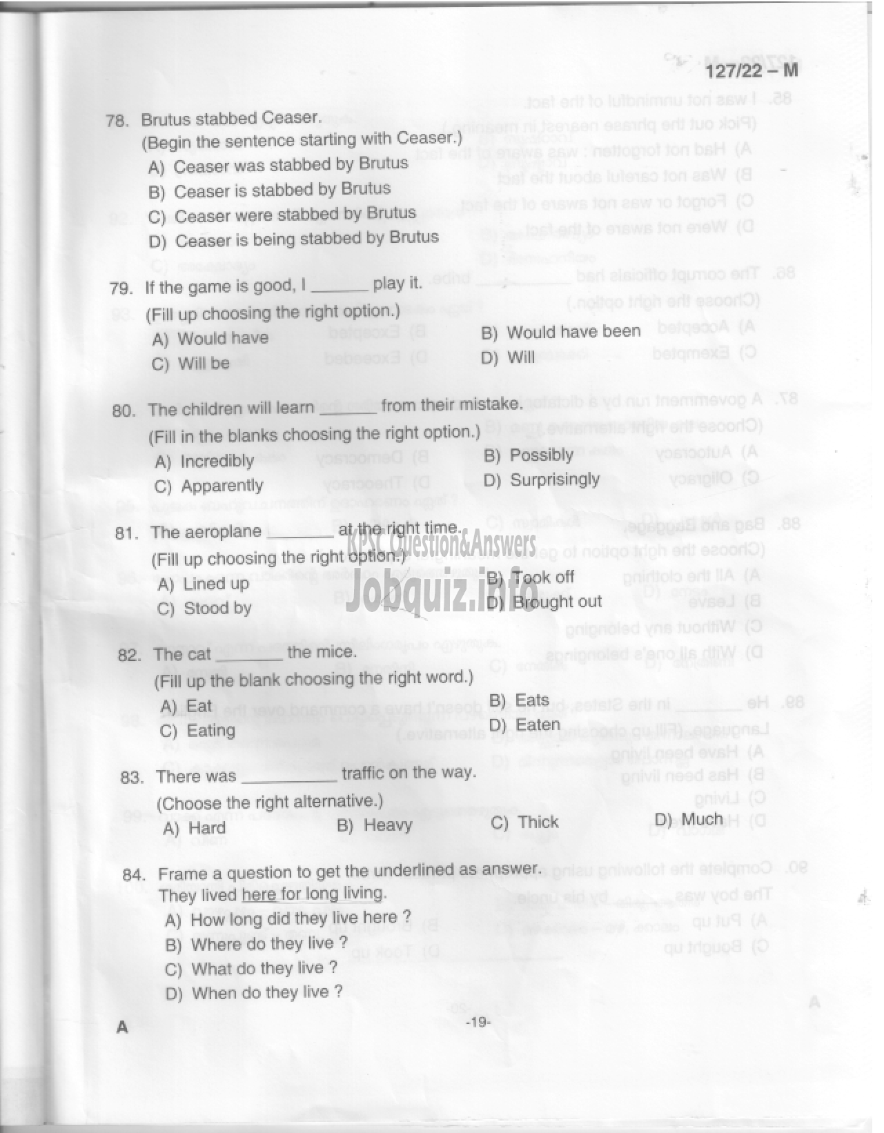 Kerala PSC Question Paper - Common Preliminary Examination 2022 (Graduate Level)- Stage III-20