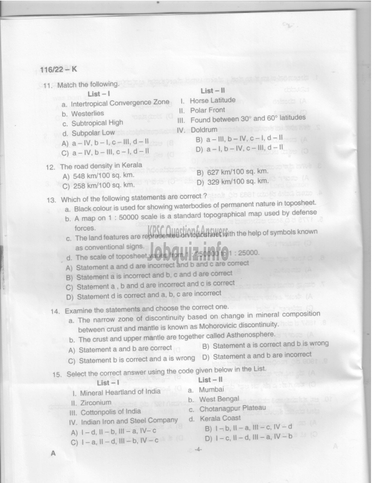 Kerala PSC Question Paper - Common Preliminary Examination 2022 (Graduate Level)- Stage II-3