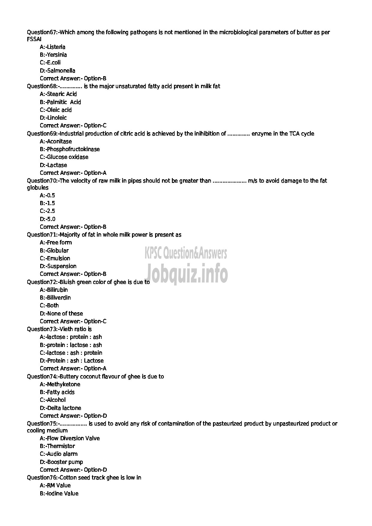 Kerala PSC Question Paper - DAIRY EXTENSION OFFICER NCA MUSLIM KERALA DAIRY DEVELOPMENT-8