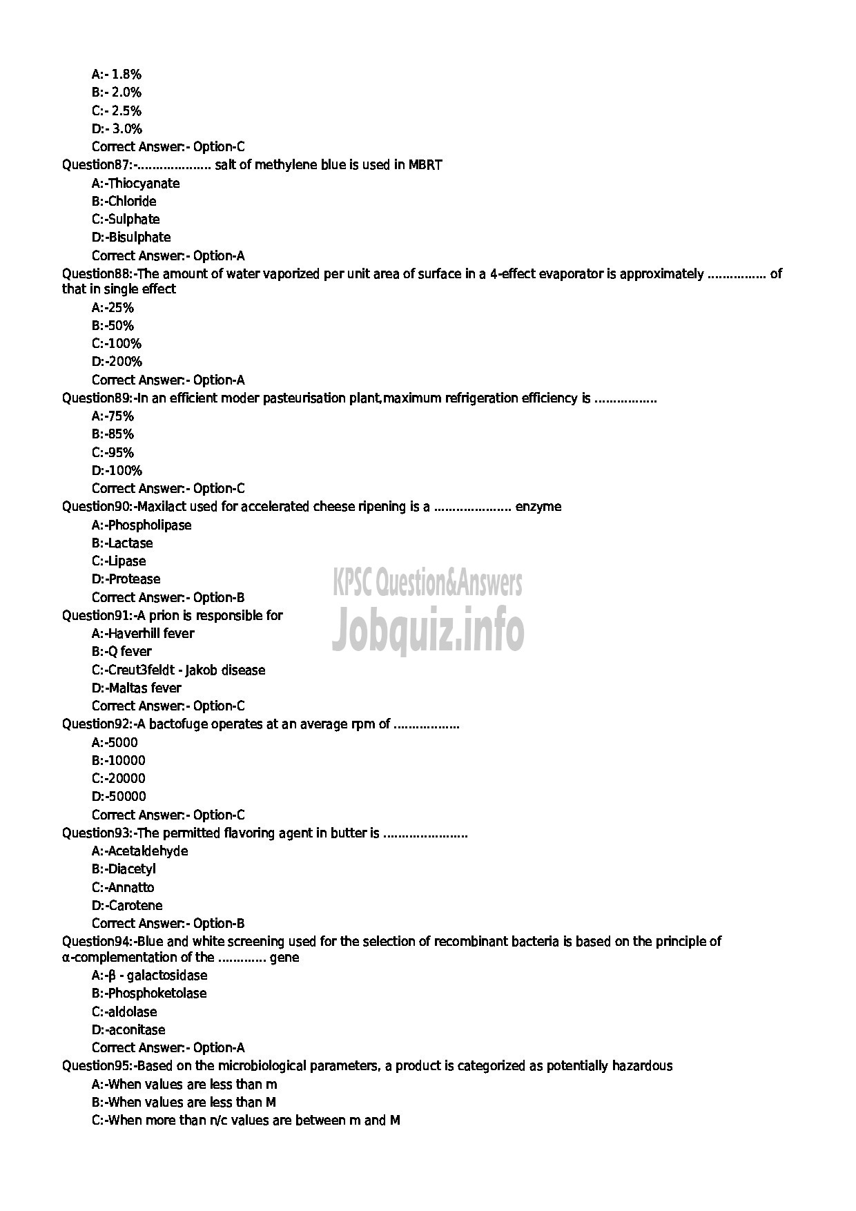 Kerala PSC Question Paper - DAIRY EXTENSION OFFICER NCA MUSLIM KERALA DAIRY DEVELOPMENT-10