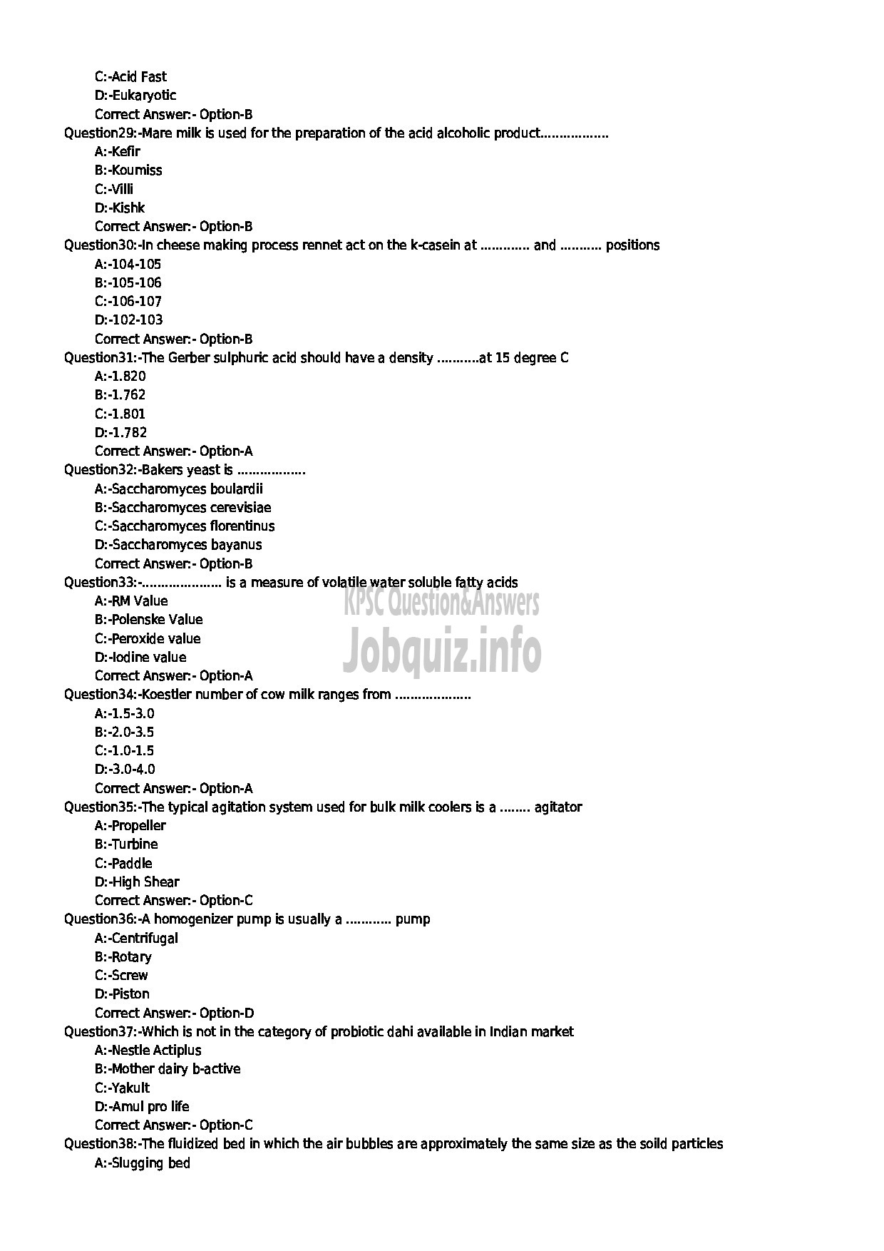 Kerala PSC Question Paper - DAIRY EXTENSION OFFICER NCA MUSLIM KERALA DAIRY DEVELOPMENT-4