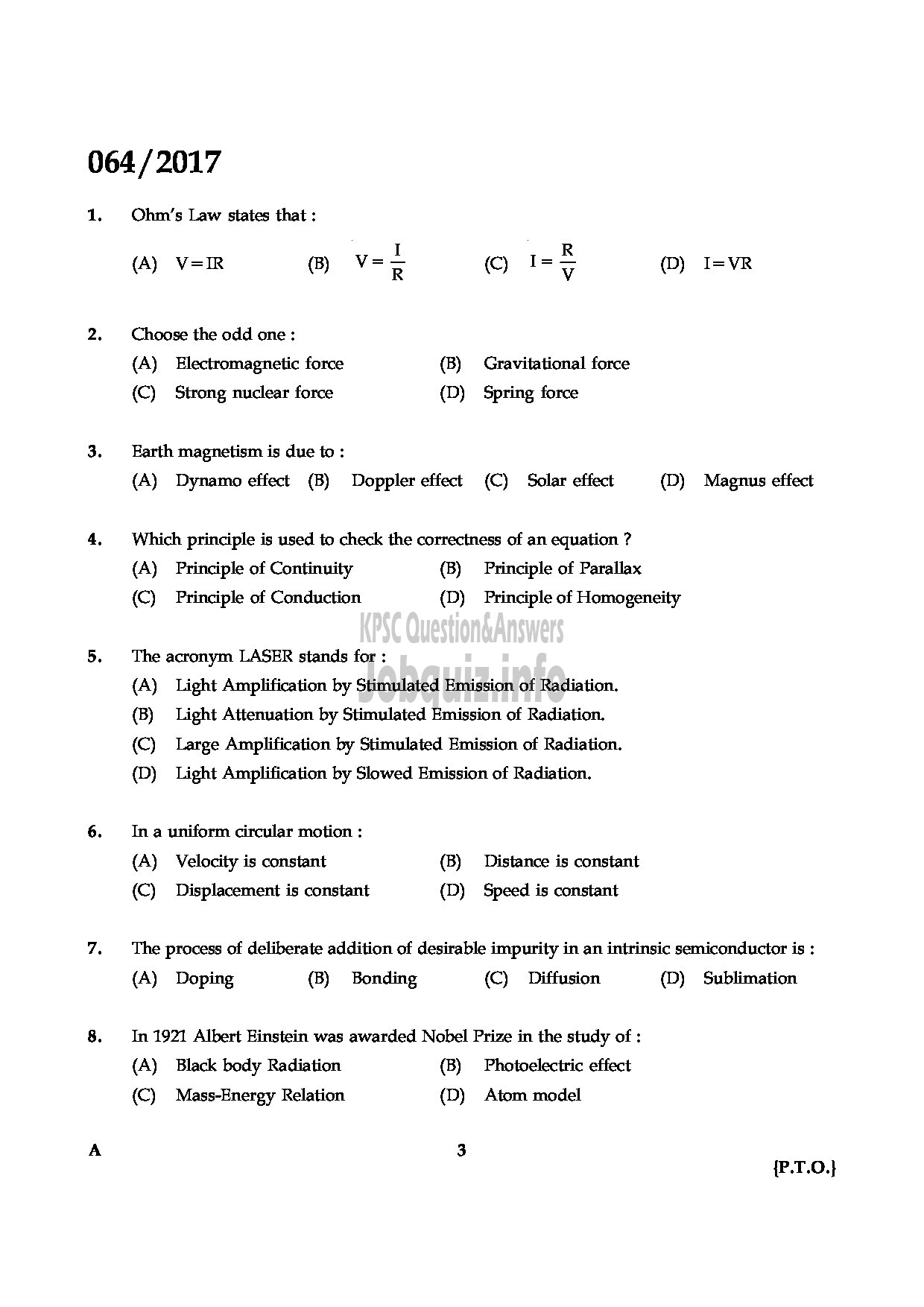 Kerala PSC Question Paper - DAIRY FARM INSTRUCTOR KERALA DAIRY DEVELOPMENT QUESTION PAPER-2