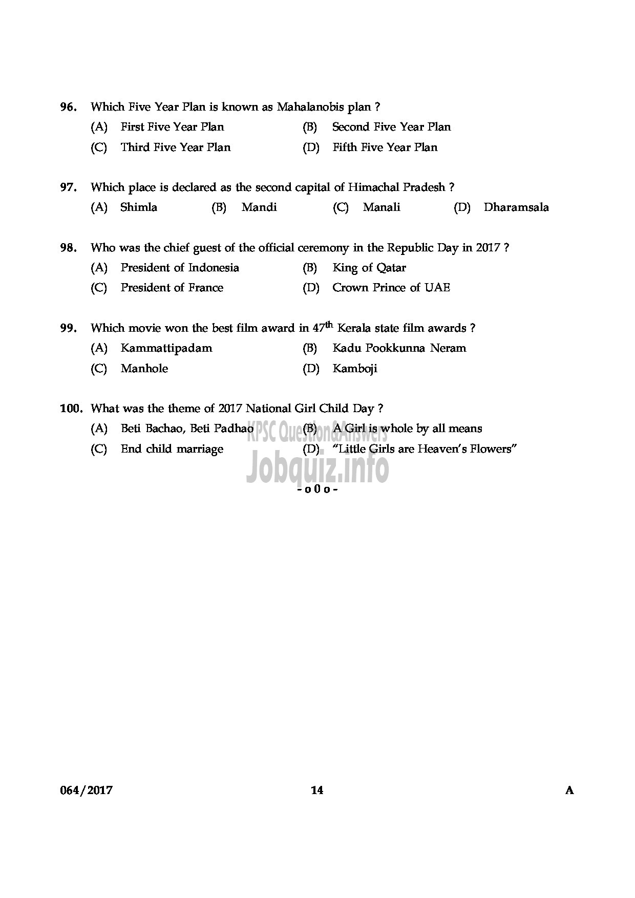 Kerala PSC Question Paper - DAIRY FARM INSTRUCTOR KERALA DAIRY DEVELOPMENT QUESTION PAPER-13