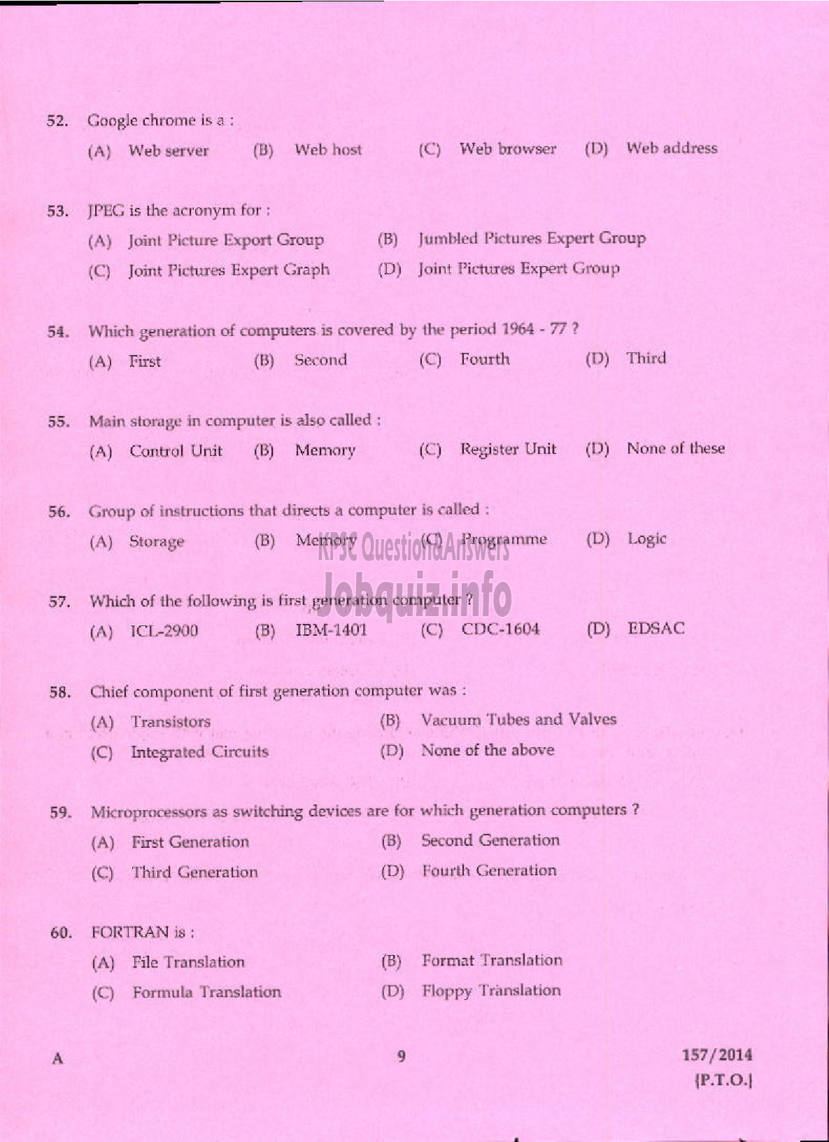 Kerala PSC Question Paper - DATA ENTRY OPERATOR APEX SOCIETIES OF CO OPERATIVE SECTOR IN KERALA / KERALA STATE CO OPERATIVE BANK LTDI / DCB-7