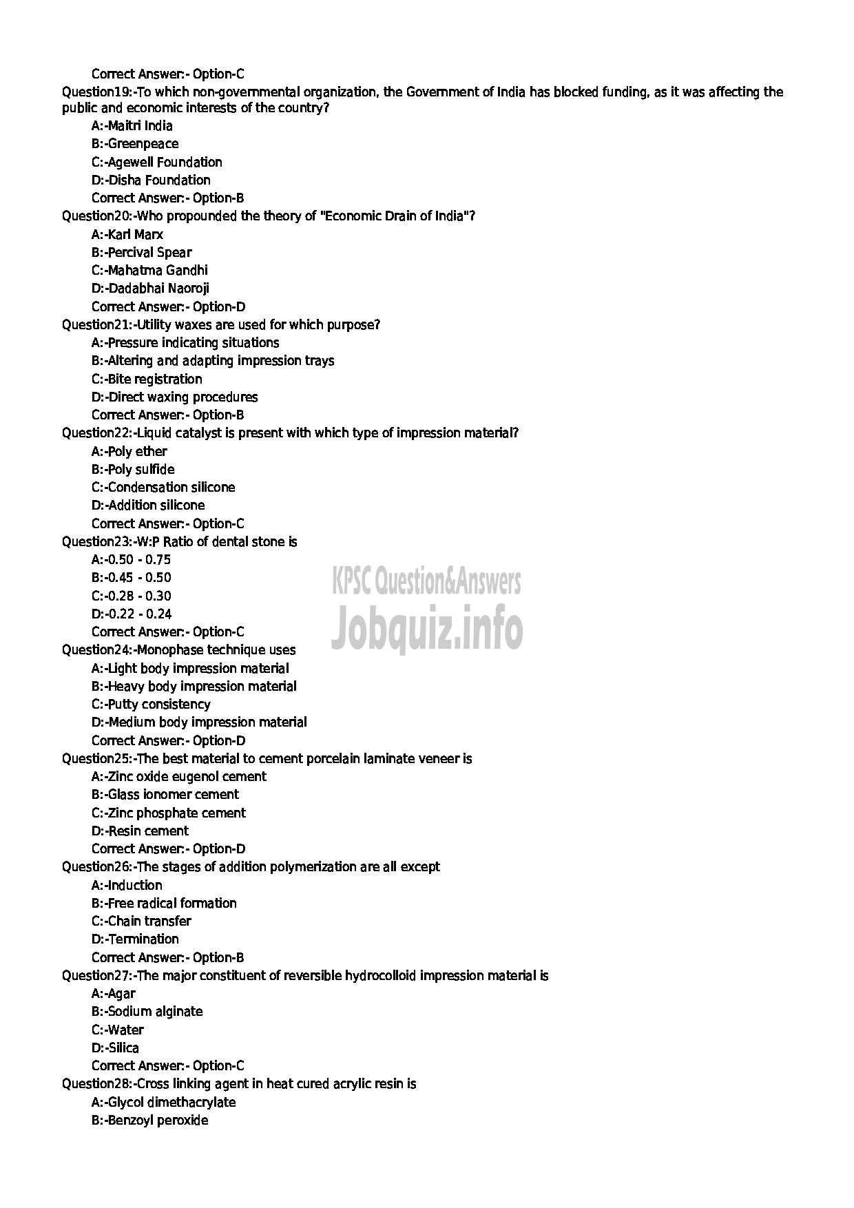 Kerala PSC Question Paper - DENTAL HYGIENIST GR II MEDICAL EDUCATION-3