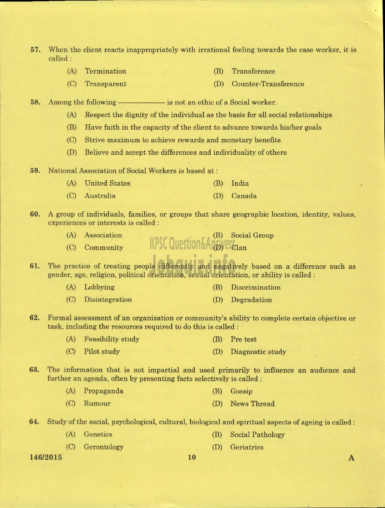 Kerala PSC Question Paper - DEPUTY DISTRICT EDUCATION MEDIA OFFICER HEALTH SERVICES-8