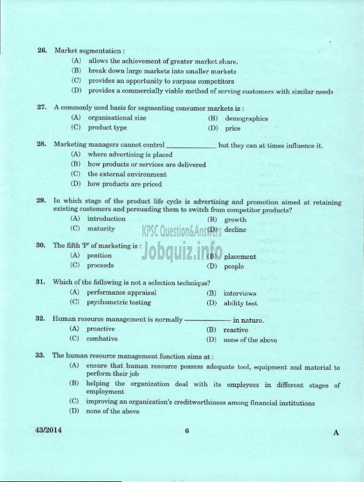 Kerala PSC Question Paper - DEPUTY GENERAL MANAGER DCB IDKY AND KSGD PART I AND PART II-4