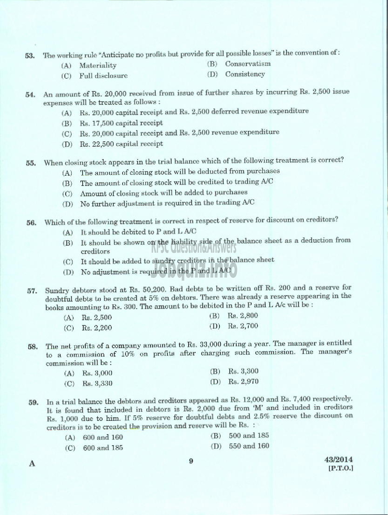 Kerala PSC Question Paper - DEPUTY GENERAL MANAGER DCB IDKY AND KSGD PART I AND PART II-7