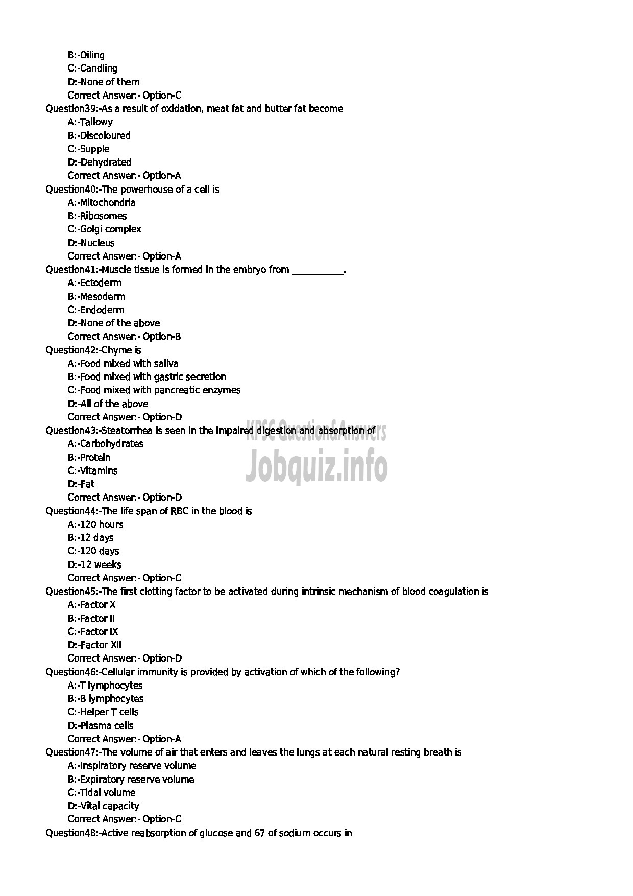 Kerala PSC Question Paper - DIETICIAN GRADE II MEDICAL EDUCATION-5