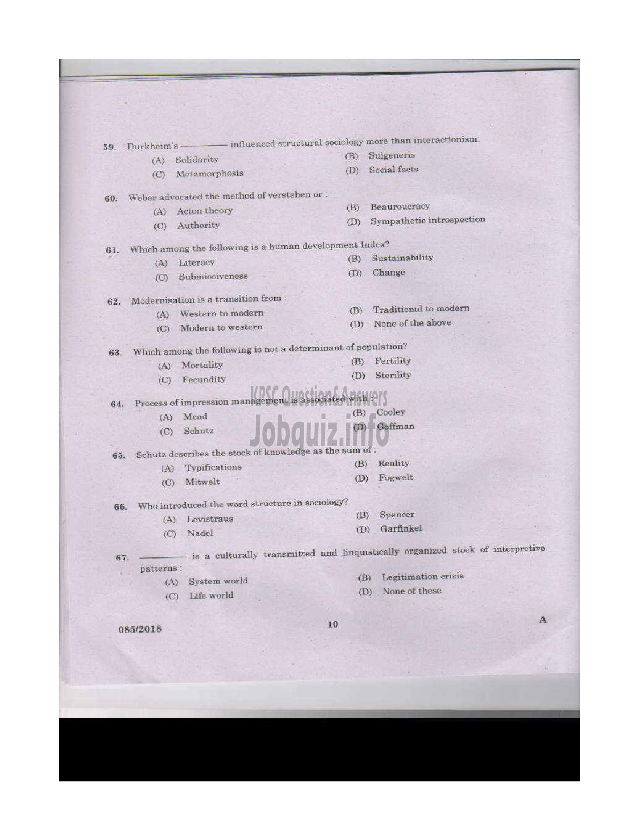Kerala PSC Question Paper - DISTRICT EXECUTIVE OFFICER/ ADDITIONAL DISTRICT EXECUTIVE OFFICER KERALA MOTOR TRANSPORT WORKERS WELFARE FUND BOARD-9