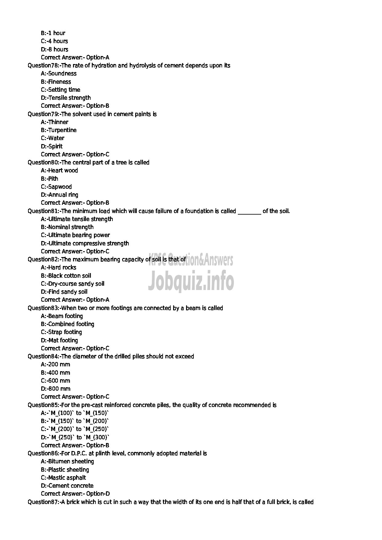 Kerala PSC Question Paper - DRAFTSMAN ARCHITECTURAL GR I PWD ARCHITECTURAL WING-9