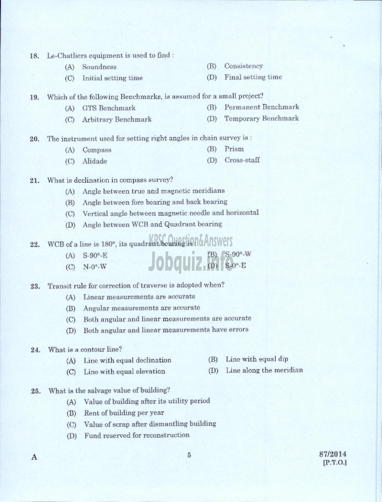 Kerala PSC Question Paper - DRAFTSMAN GRADE I KERALA STATE HOUSING BOARD-3