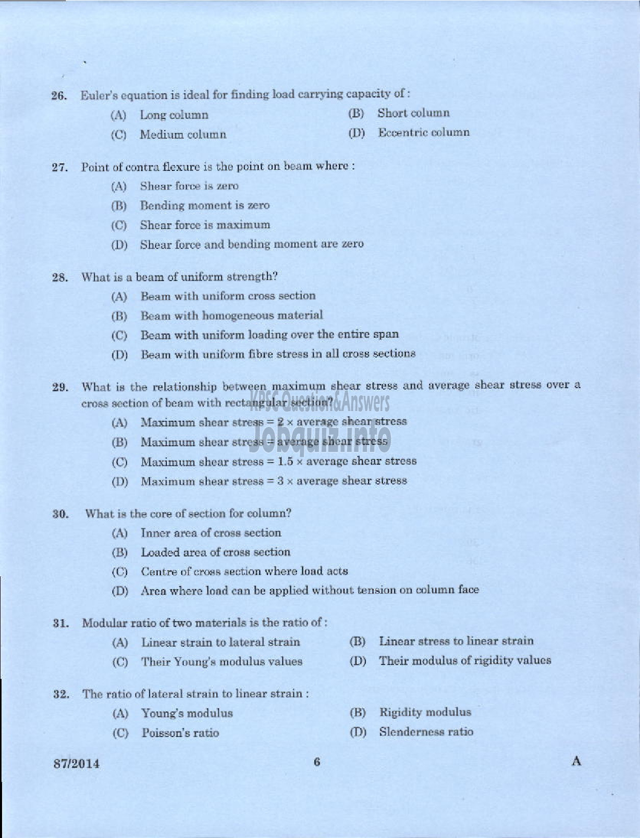 Kerala PSC Question Paper - DRAFTSMAN GRADE I KERALA STATE HOUSING BOARD-4