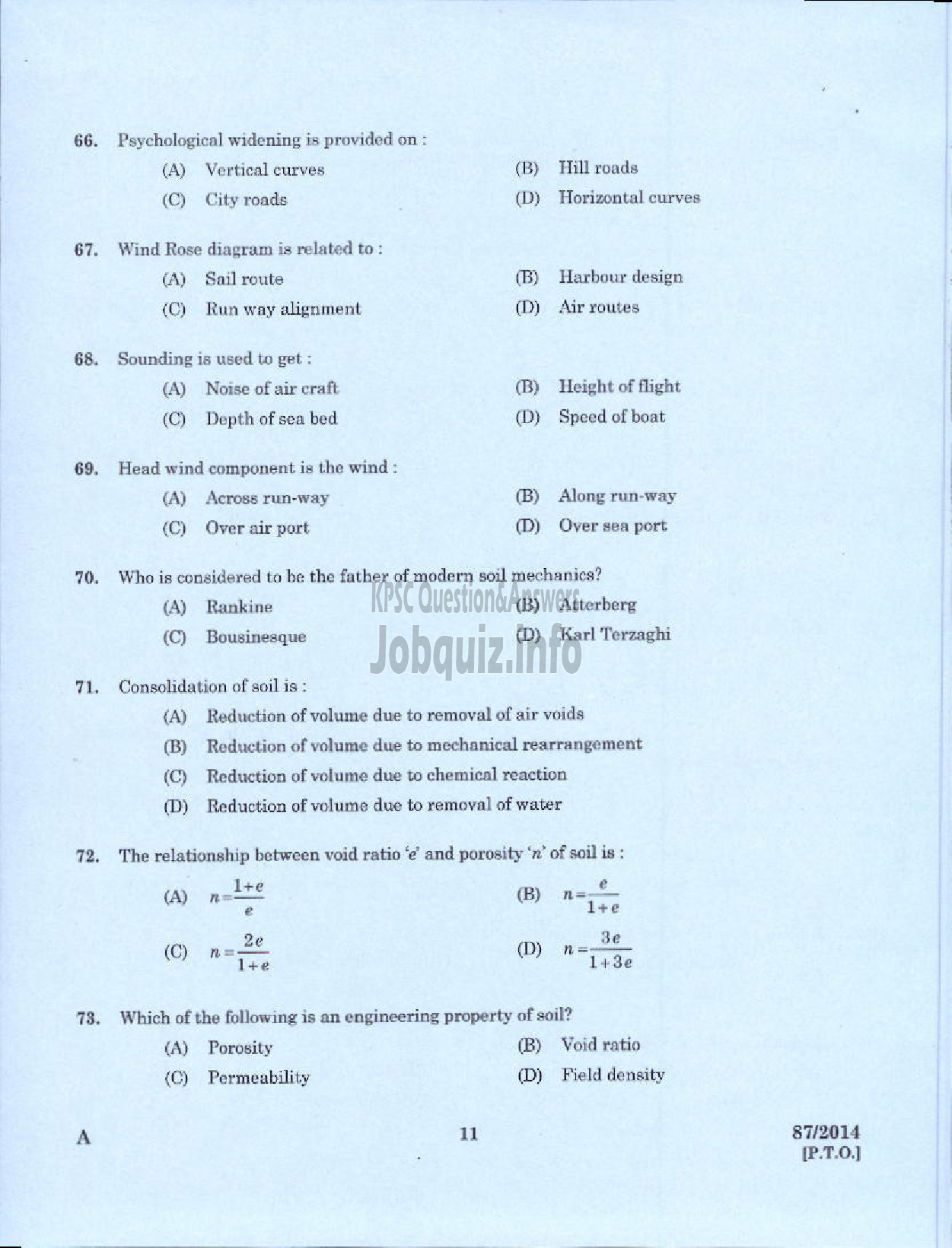 Kerala PSC Question Paper - DRAFTSMAN GRADE I KERALA STATE HOUSING BOARD-7