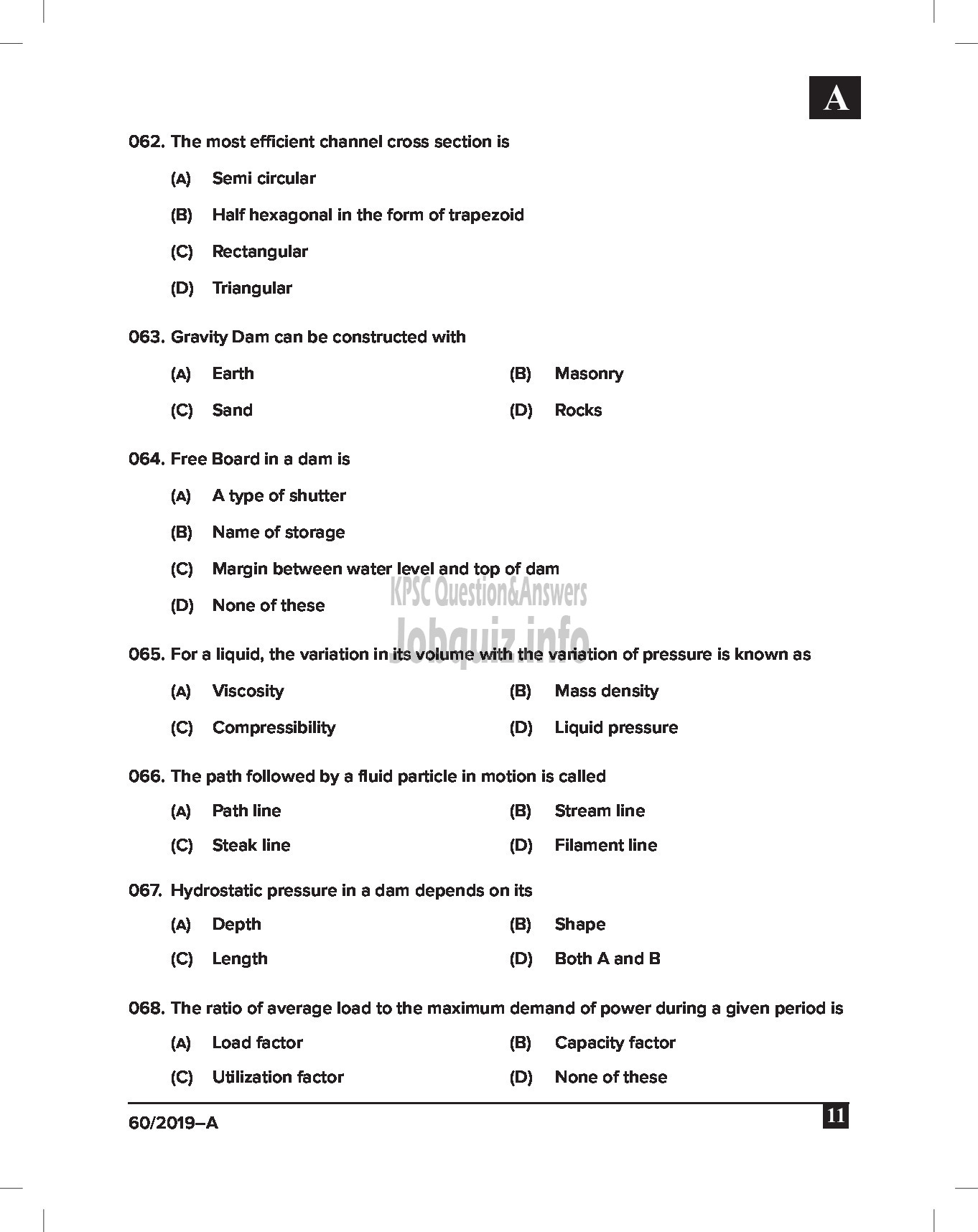 Kerala PSC Question Paper - DRAFTSMAN GR III CIVIL English -11